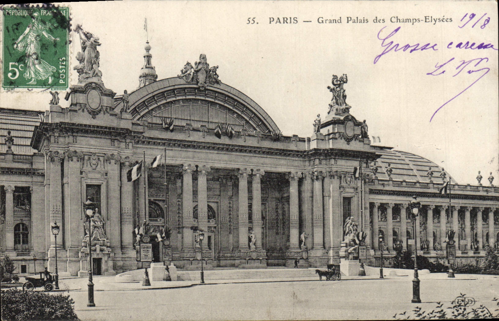 VINTAGE POSTCARD Paris Large palace of the Champs Elysées