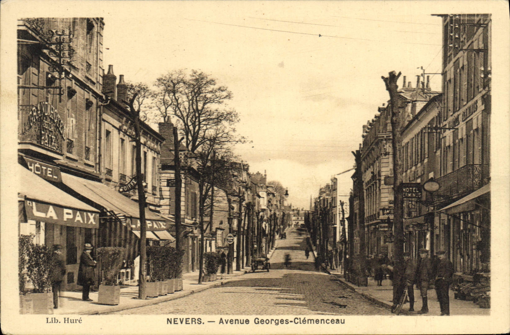 POSTAL Nevers de la VENDIMIA que ocurrió término del hotel de la paz del hotel de Georges Clémenceau