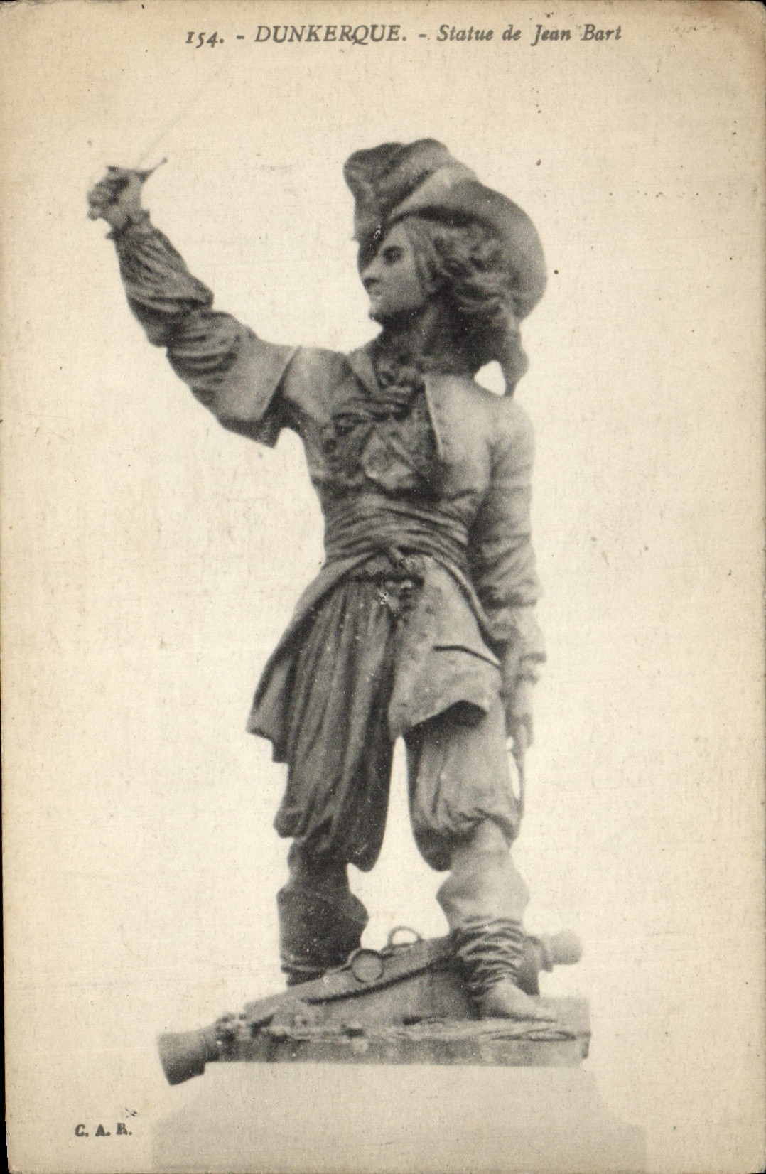 CPA Dunkerque Statue de Jean Bart Corsaire Pirate