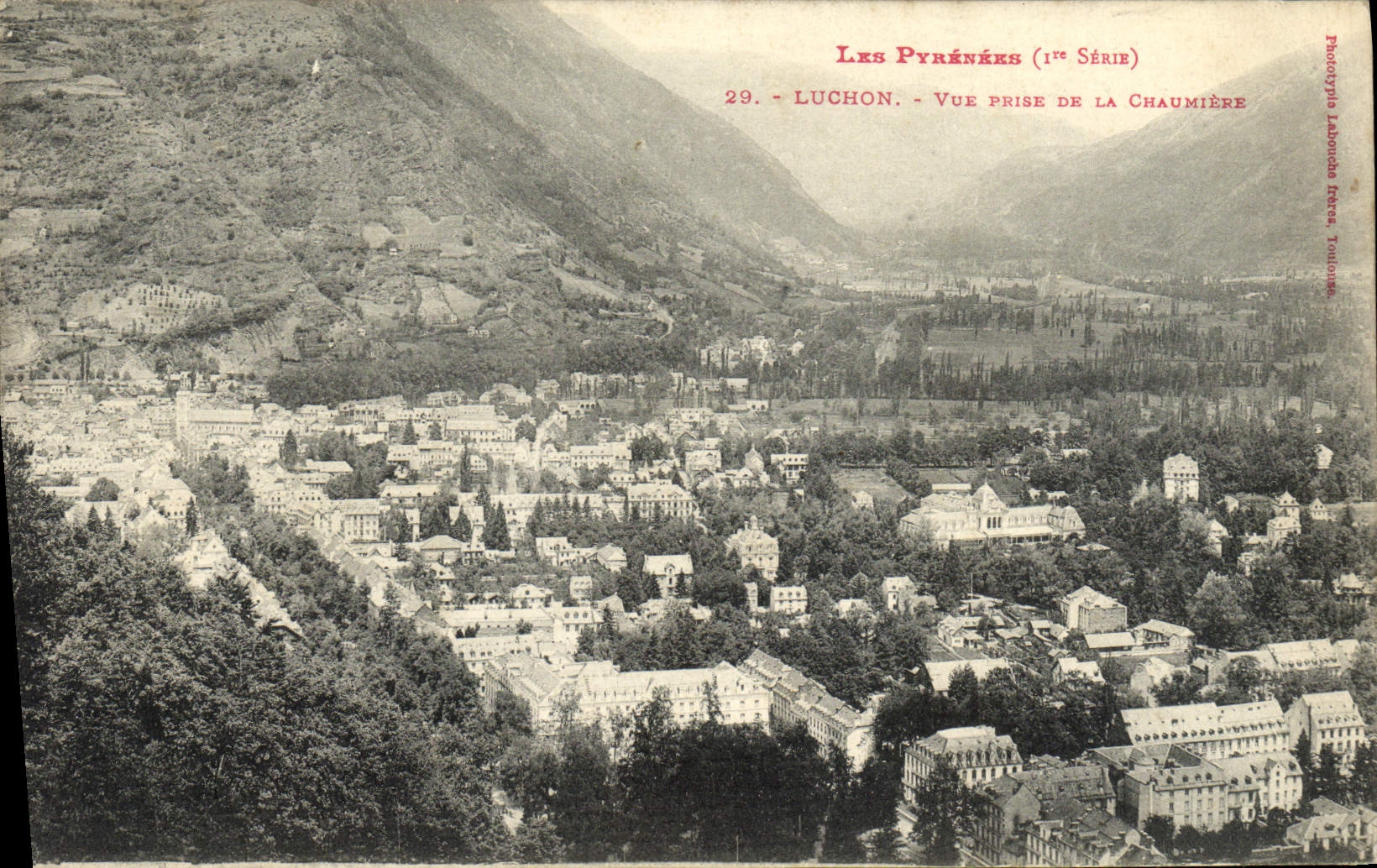 VINTAGE POSTCARD Luchon Seen from of the Thatched cottage