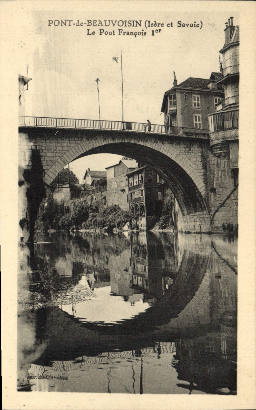 VINTAGE POSTCARD Bridge of Beauvoision the François Bridge 1st