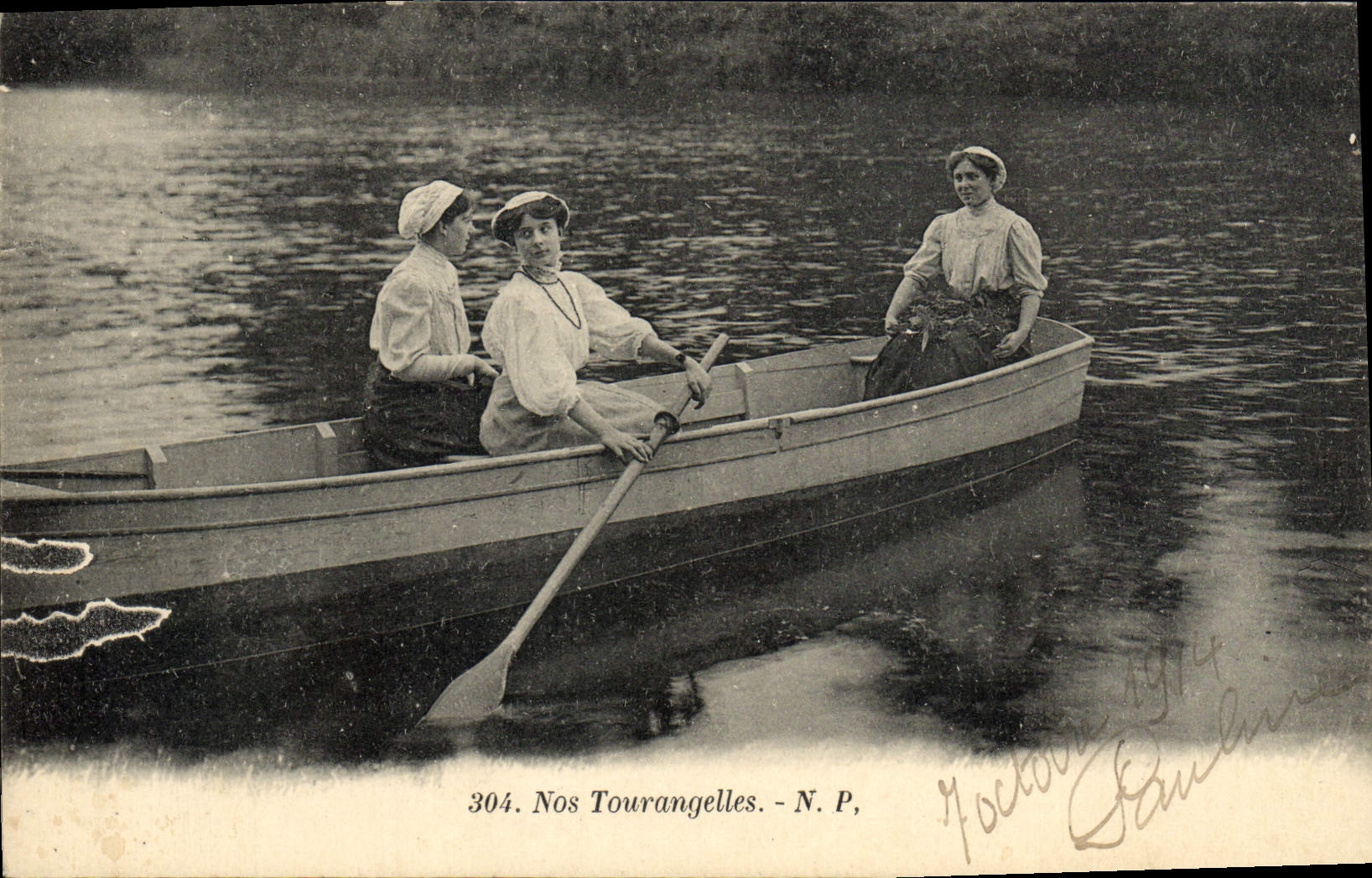 VINTAGE POSTCARD Our Tourangelles Folklore Costume Women