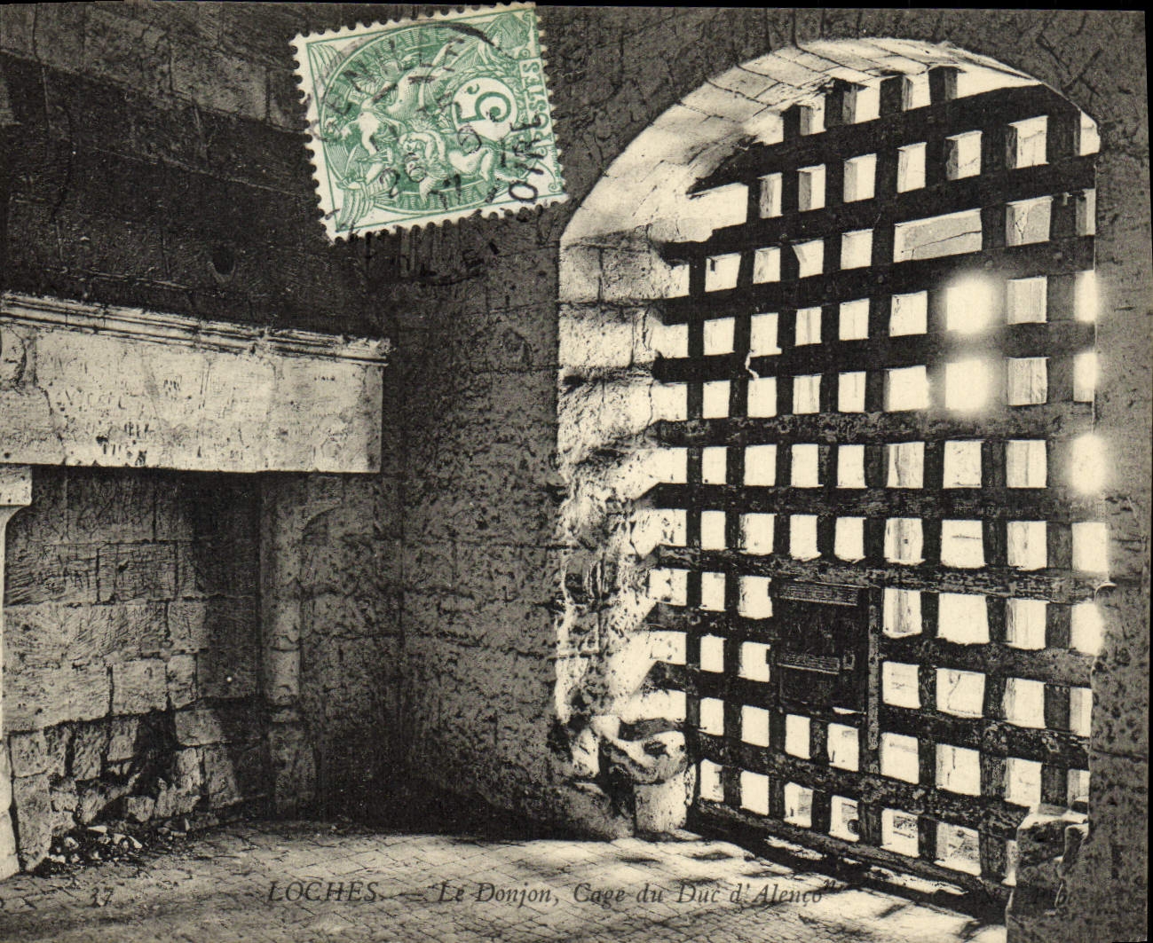 VINTAGE POSTCARD Loches the Keep Dimensions of the Duke of Alencon