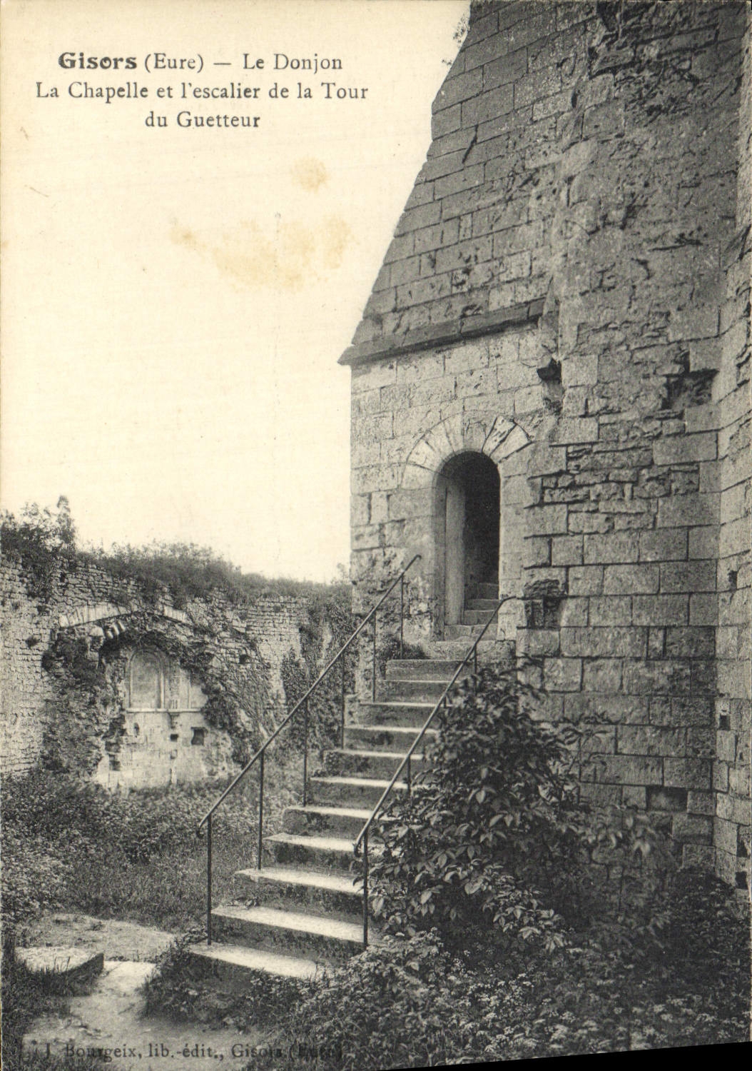 VINTAGE POSTCARD Gisors the Keep La Chapelle and the staircase of the Tower of Guetteur