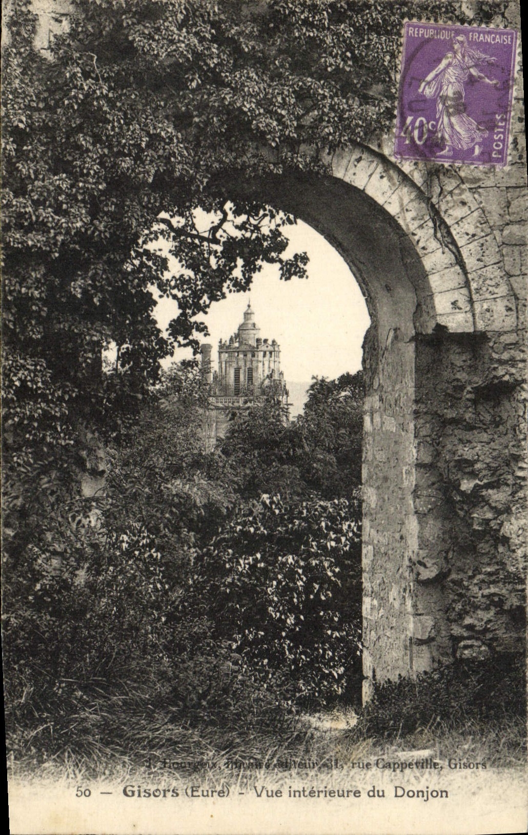 Interior visto Gisors de la POSTAL de la VENDIMIA de la subsistencia