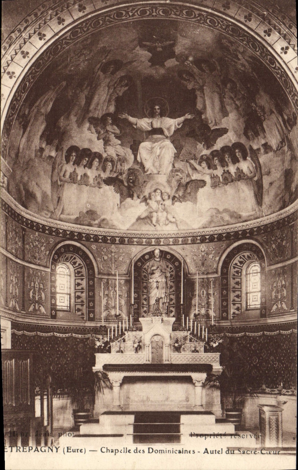 CPA Etrepagny Chapelle des Dominicaines Autel du Sacre Coeur