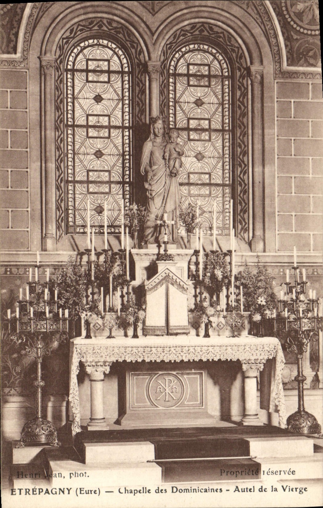 CPA Etrepagny Chapelle des Dominicaines Autel du Sacre Coeur