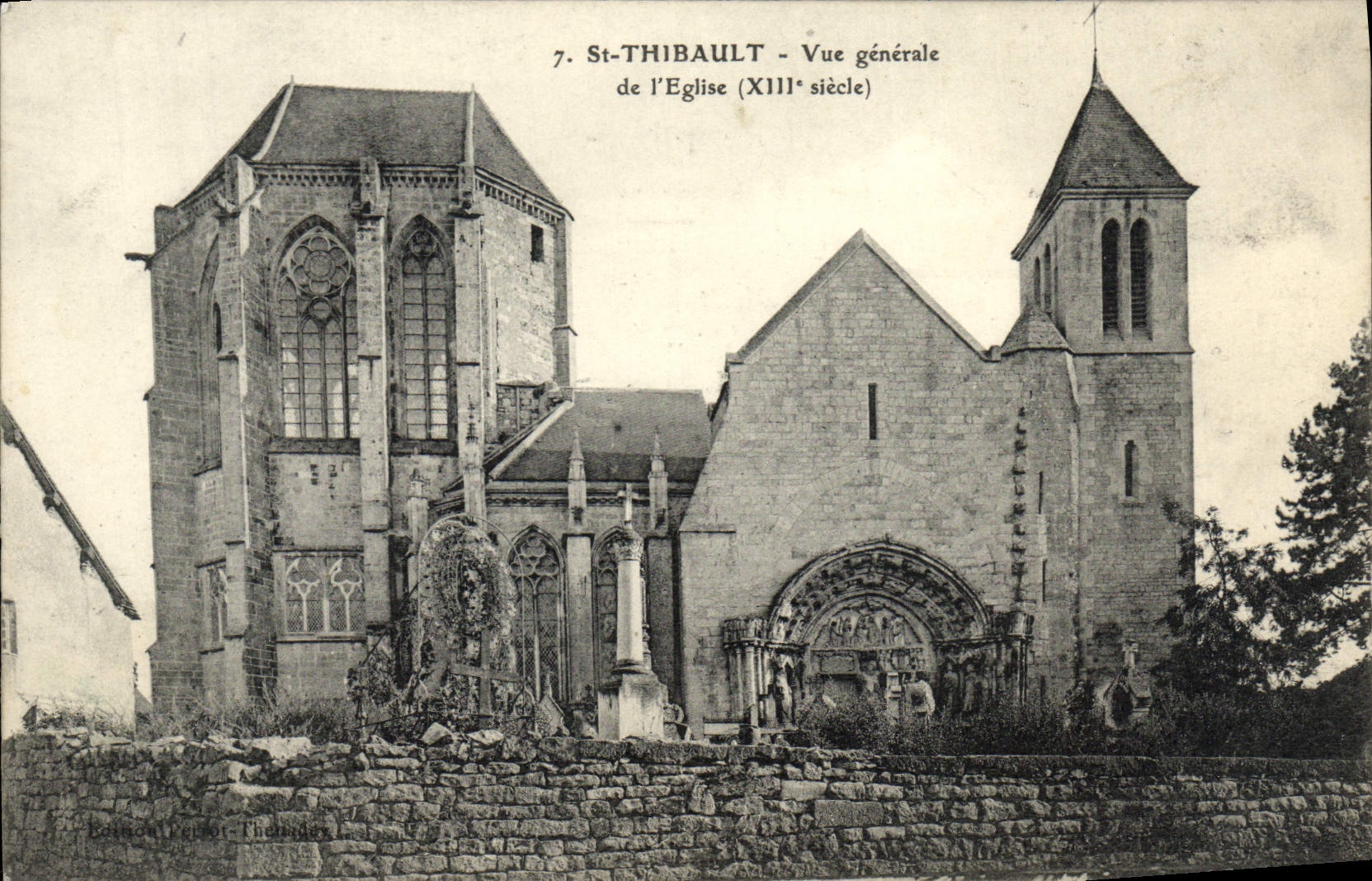 CPA St Thibault Vue Generale De L'Eglise