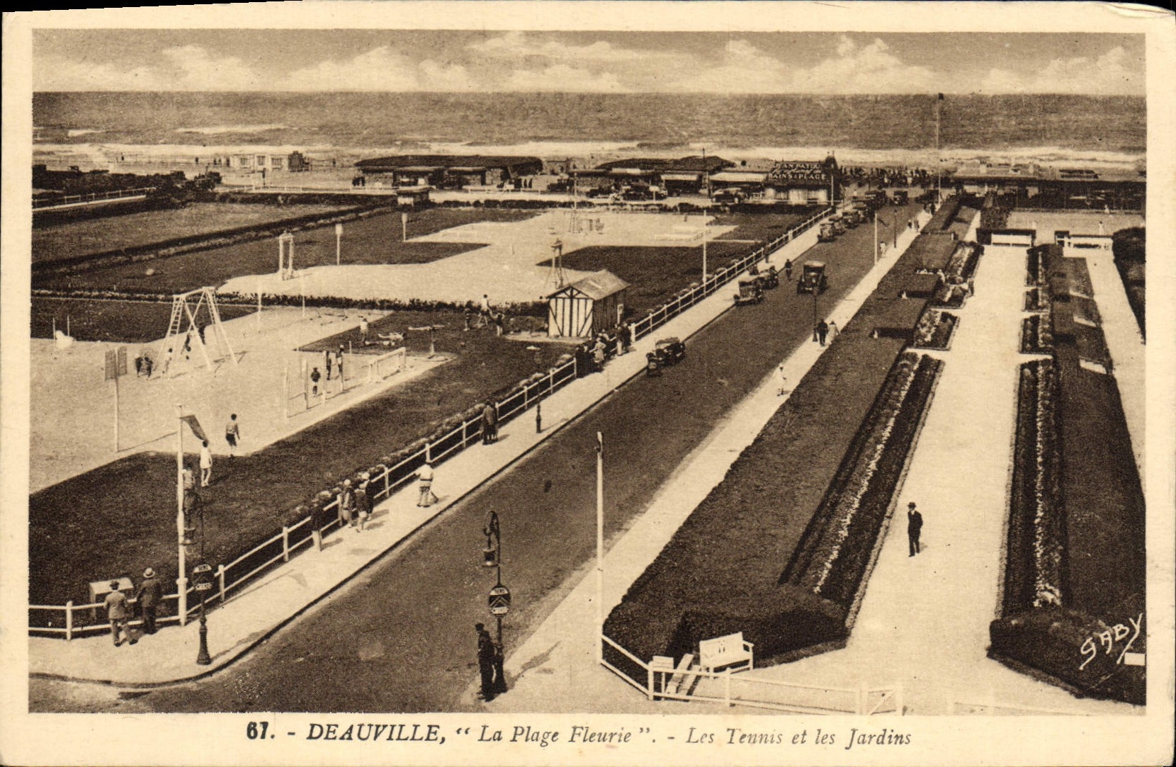 CPA Deauville La Plage Fleurie Les tennis et les jardins