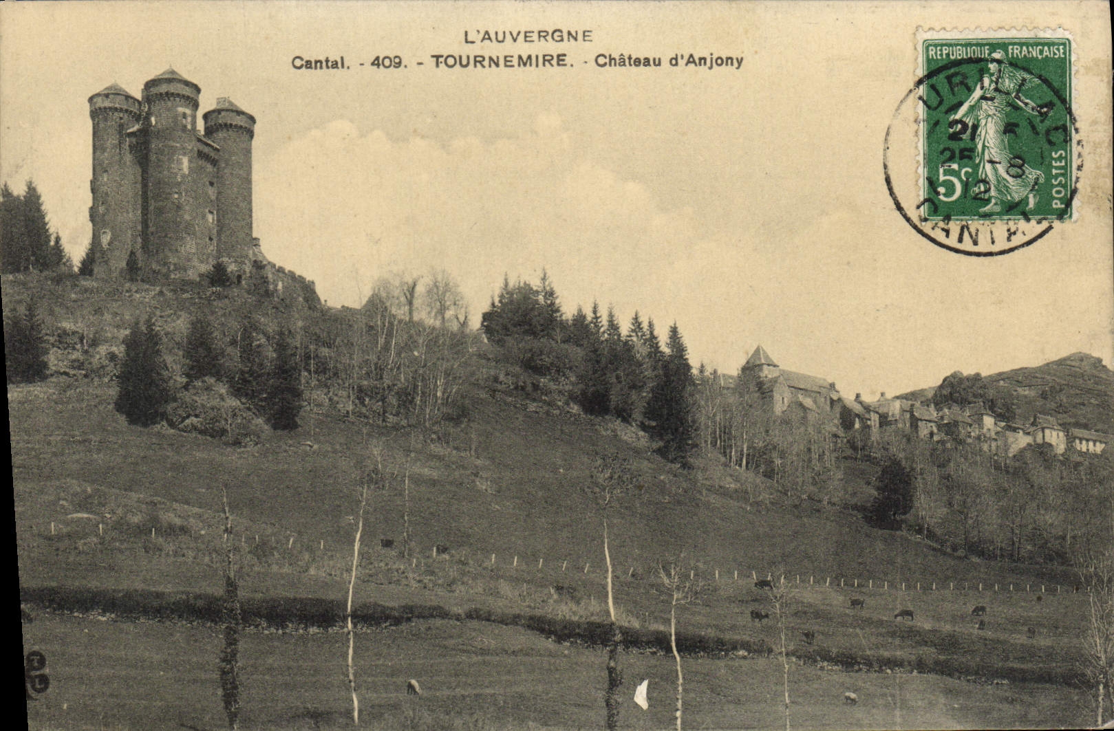 VINTAGE POSTCARD Tourmemire Castle of Anjony