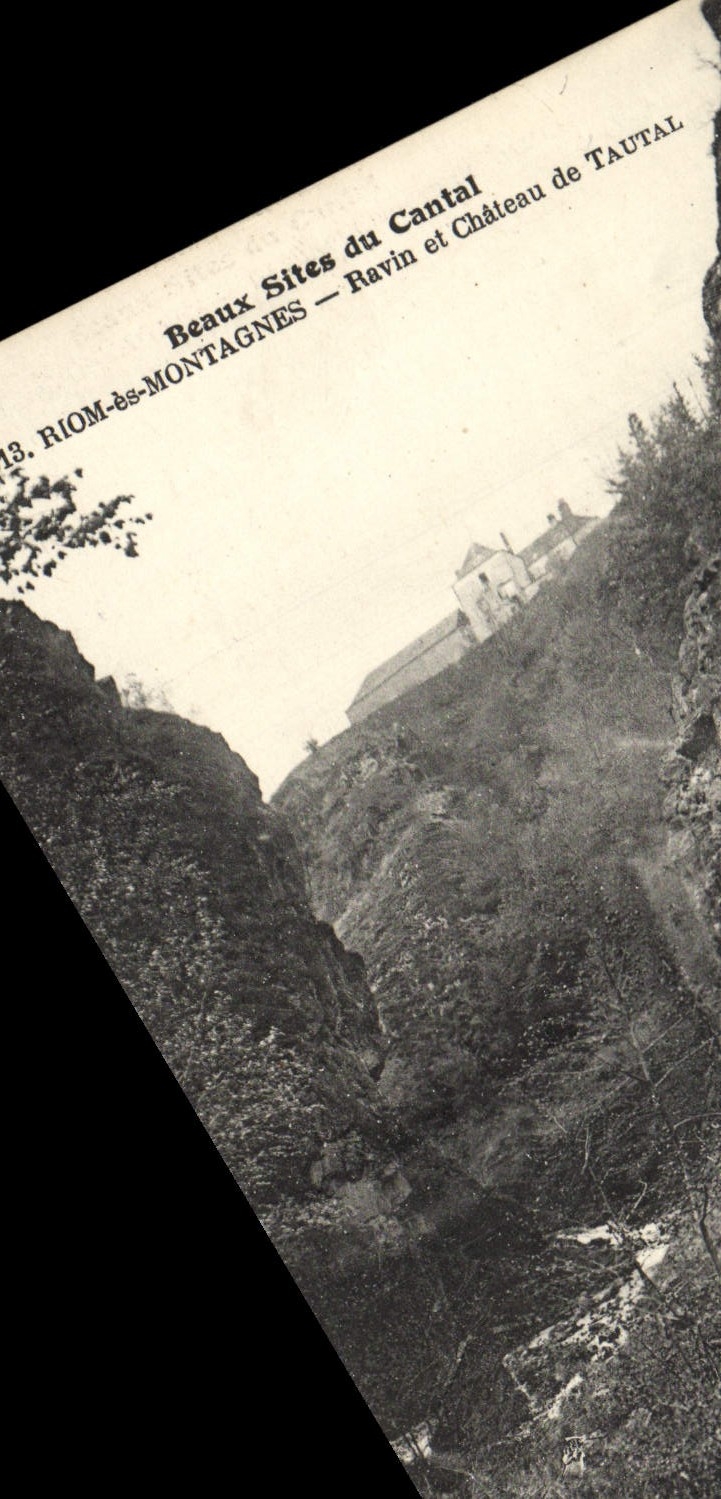 VINTAGE POSTCARD Riom be Mountains Ravine and Castle of Tautal
