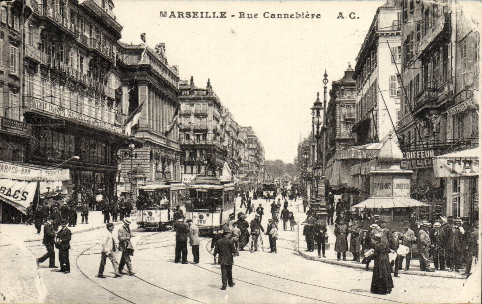 CPA Marseille Rue Cannebiere Tramway