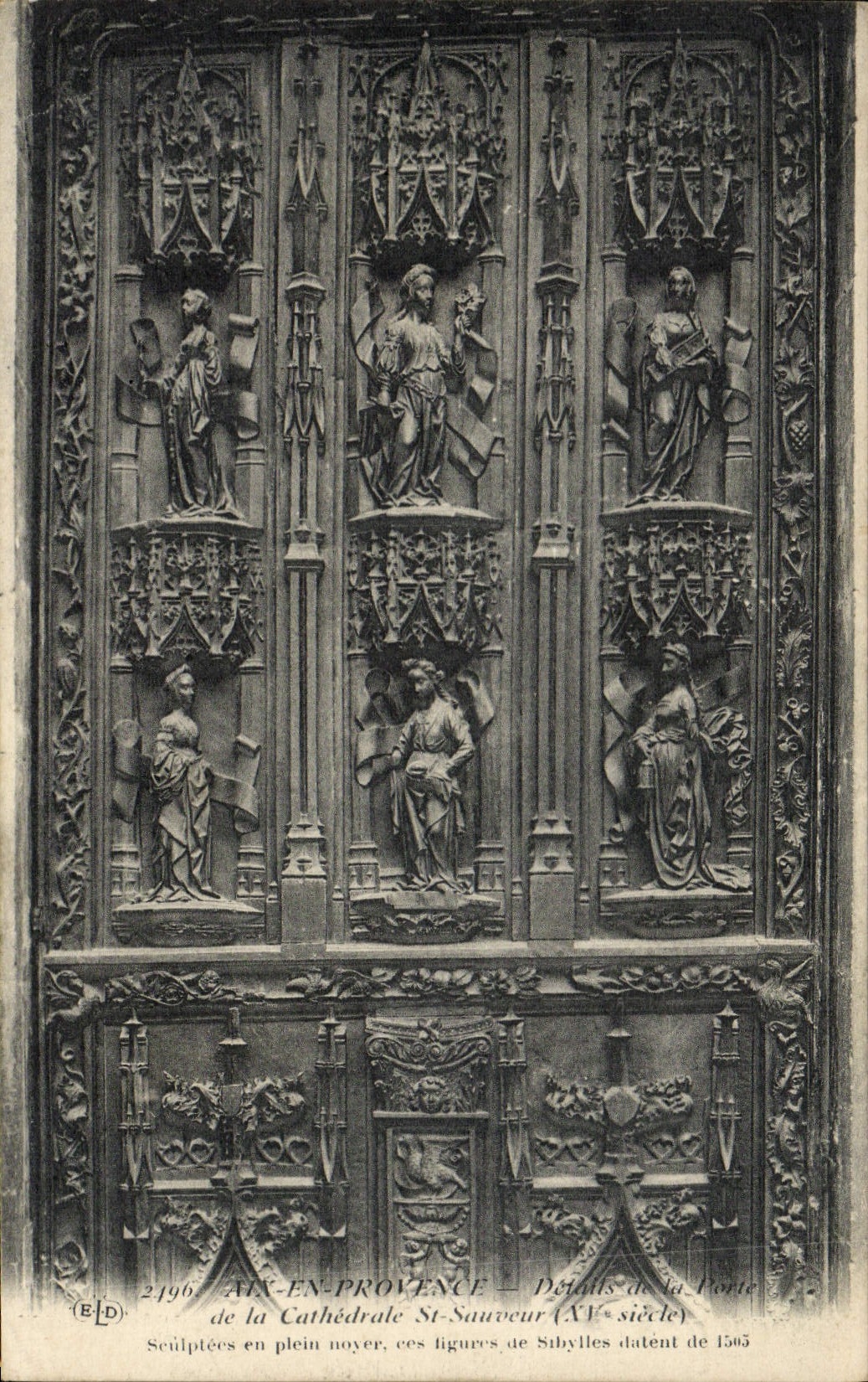 CPA Aix En Provence Portail De La Porte De La Cathedrale St Sauveur