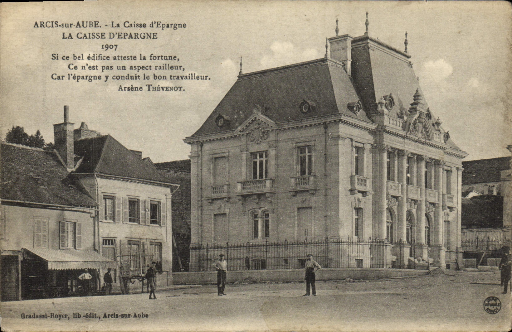 VINTAGE POSTCARD Arcis On Paddle the Savings bank