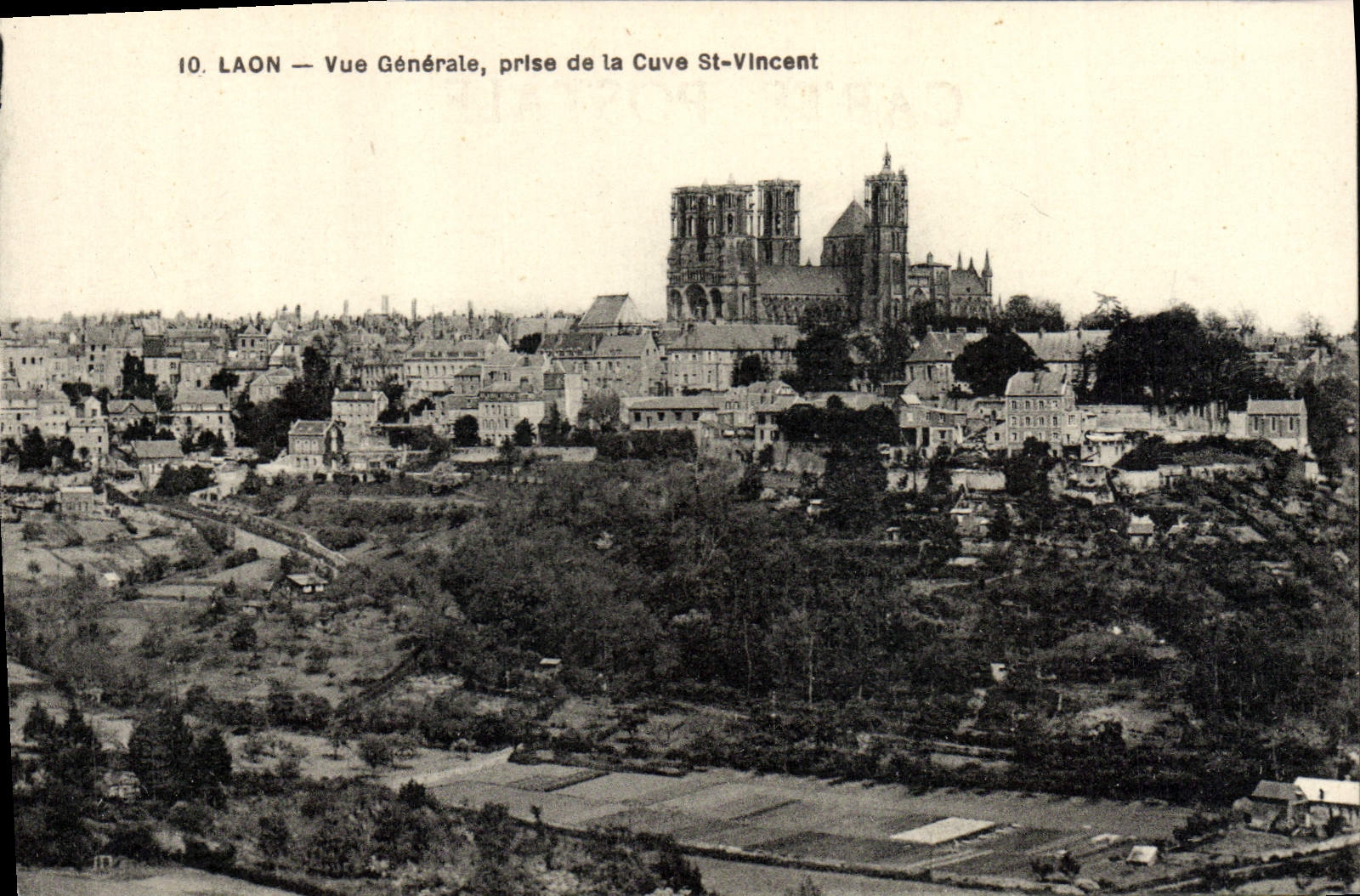 VINTAGE POSTCARD Laon View Taken Of the Tank St Vincent