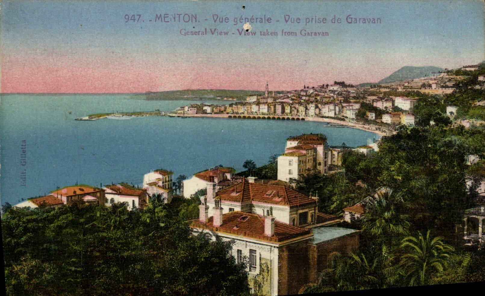 De la VENDIMIA de la POSTAL opinión vista De Garavan Menton