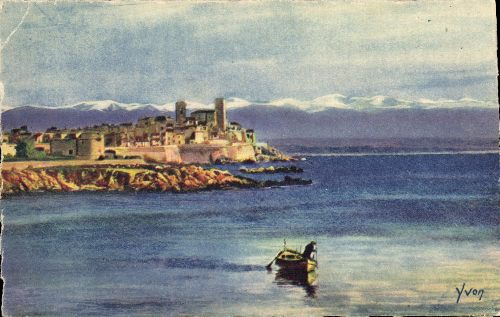 CPA La Douce France Cote D'Azur Antibes Le Fort Carre Et La Chaine Des Alpes
