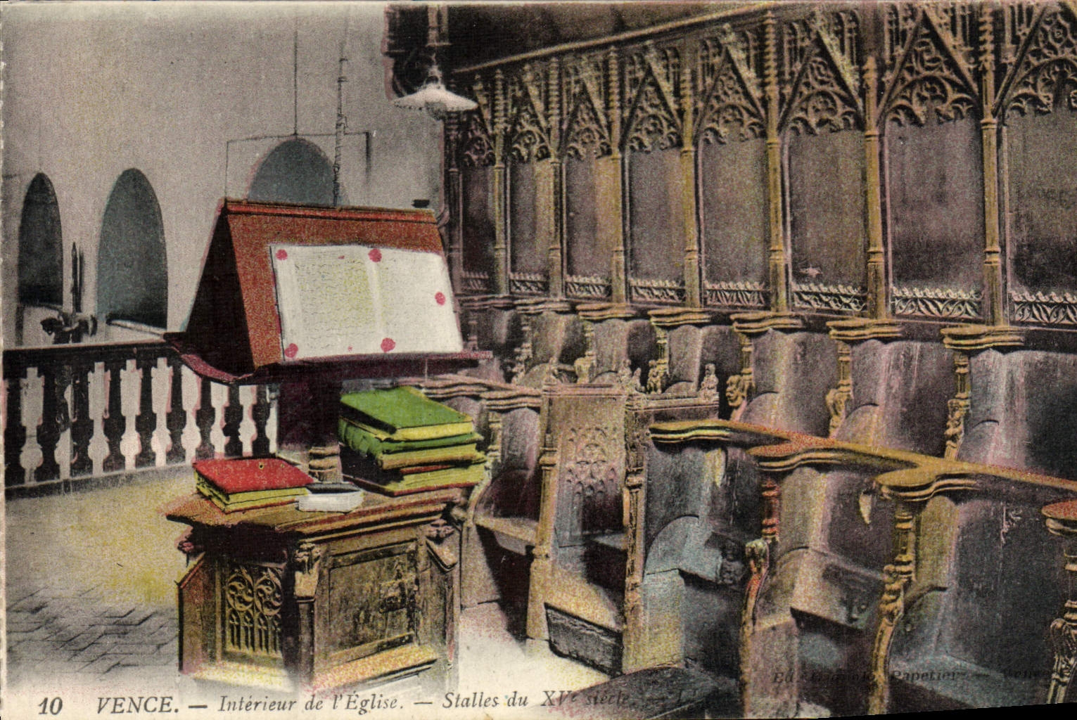 VINTAGE POSTCARD Interior Vence Of the Church Stalls