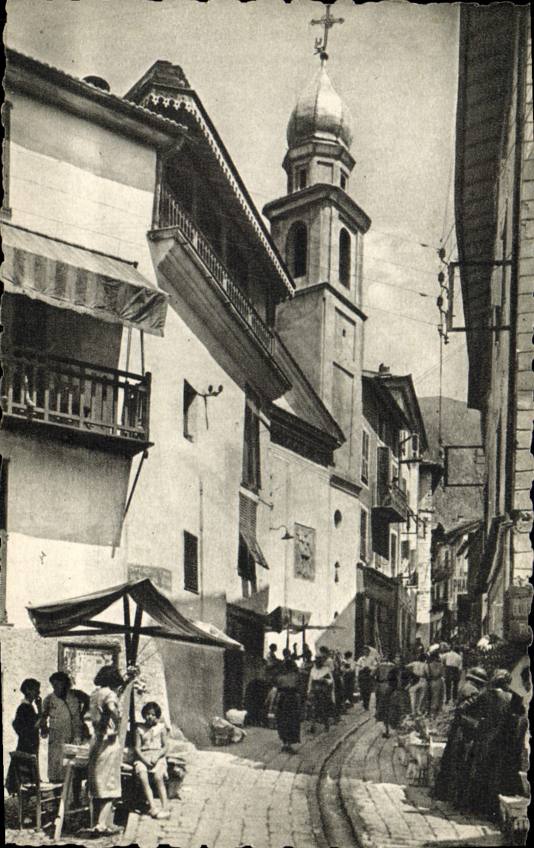 MODERN CARD Holy Martin Vesubie Old woman Street the Church