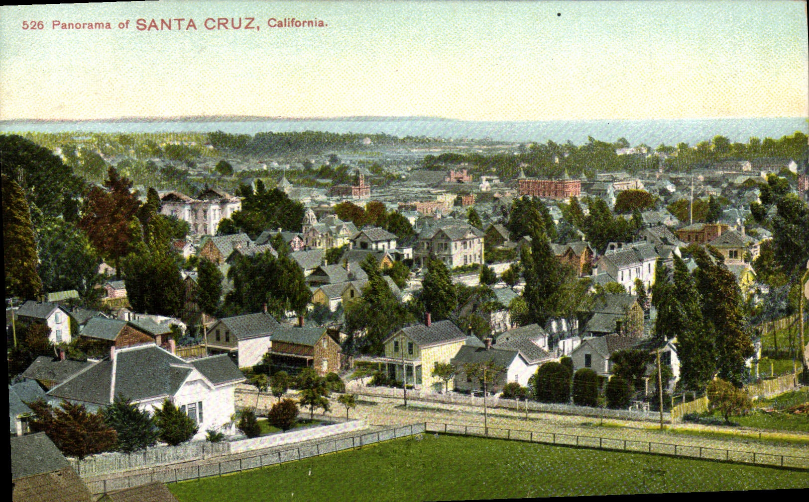 Panorama de la POSTAL de la VENDIMIA de Santa Cruz California