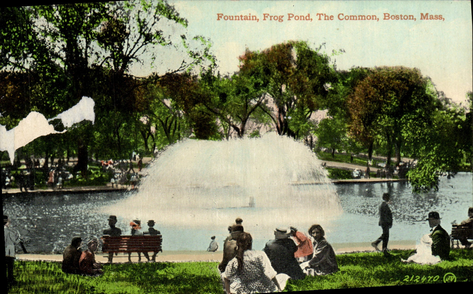VINTAGE POSTCARD Fountain Frog Lays The Common Boston Mass