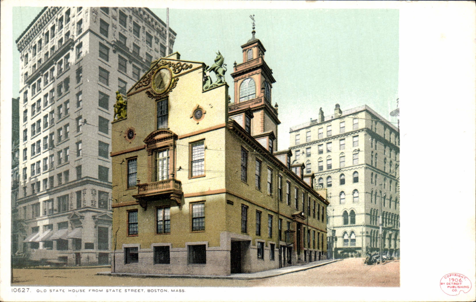 VINTAGE POSTCARD Old House State Street Boston Farmhouse