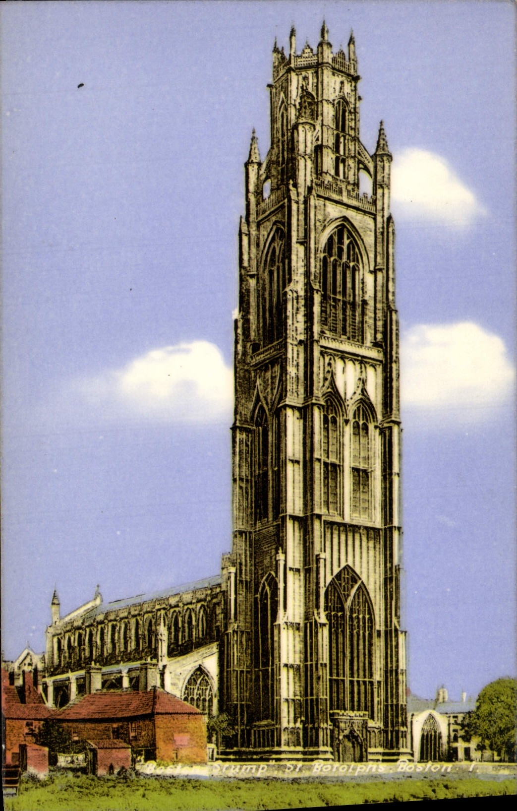 VINTAGE POSTCARD Boston stump Farmhouse