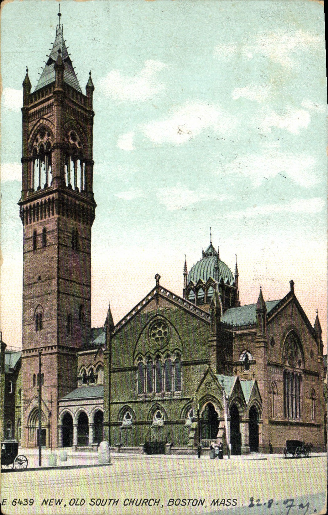 VINTAGE POSTCARD New Old South Church Boston Farmhouse