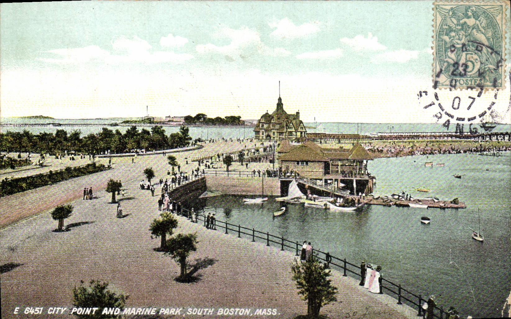 VINTAGE POSTCARD City Not And Marine Park South Boston Farmhouse