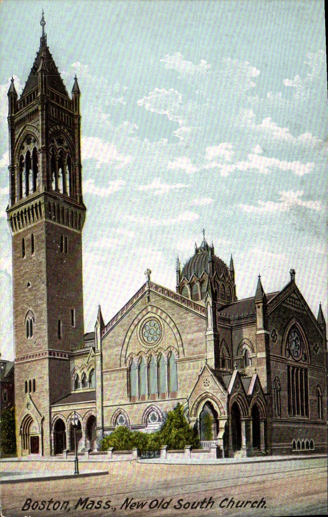 VINTAGE POSTCARD Boston Farmhouse New Old South Church