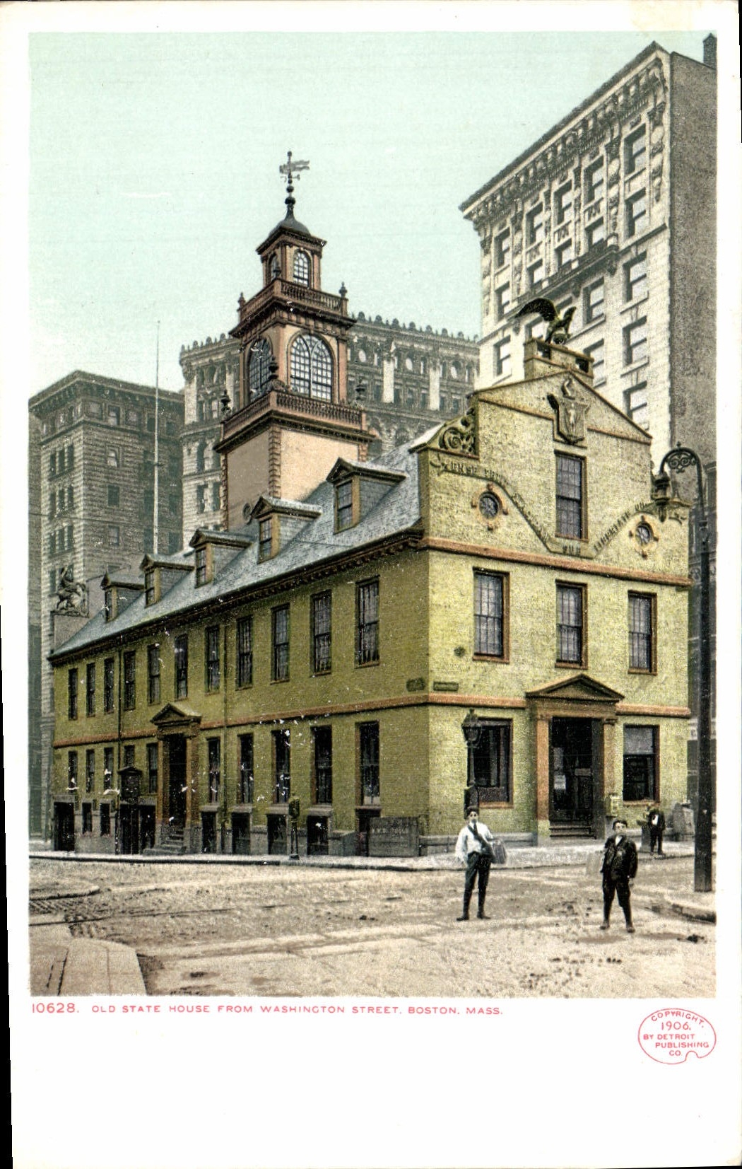 VINTAGE POSTCARD Old State house from Washington Street Boston Farmhouse