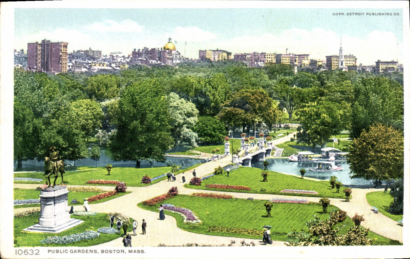 VINTAGE POSTCARD Public Gardens Boston Farmhouse