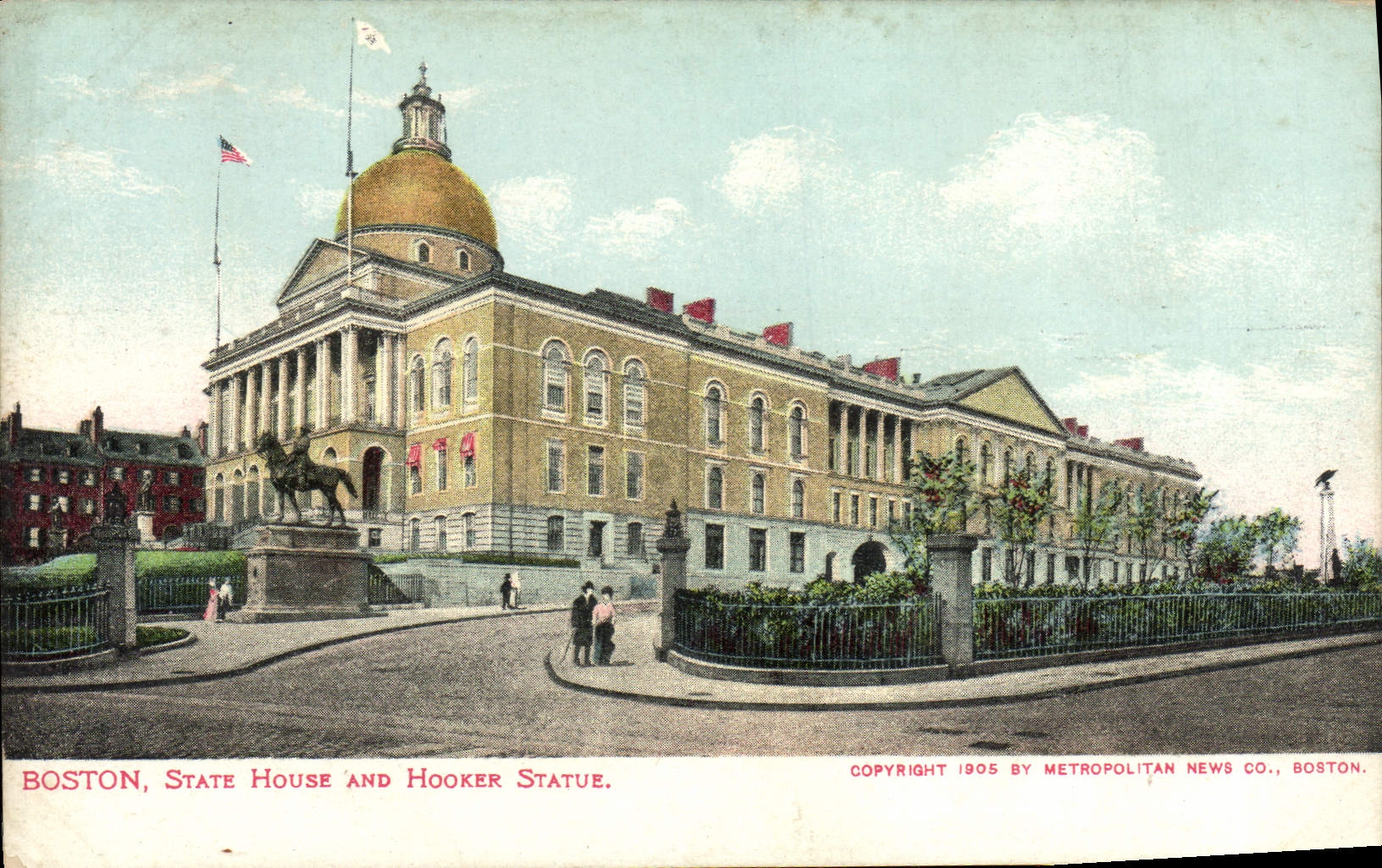 VINTAGE POSTCARD Boston State House And Hooker Rules