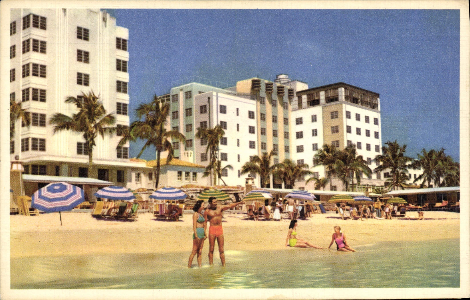VINTAGE POSTCARD Side American World Airways Miami