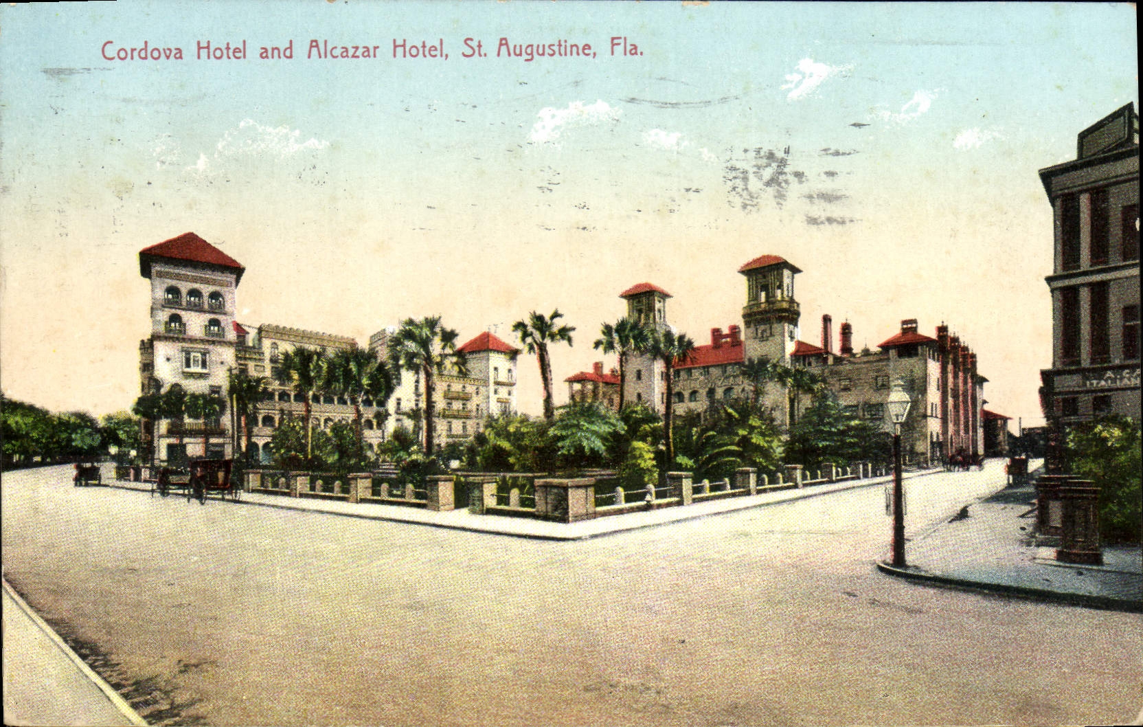 Hotel de Cordova de la POSTAL de la VENDIMIA y hotel St Augustine Fla de Alcazer