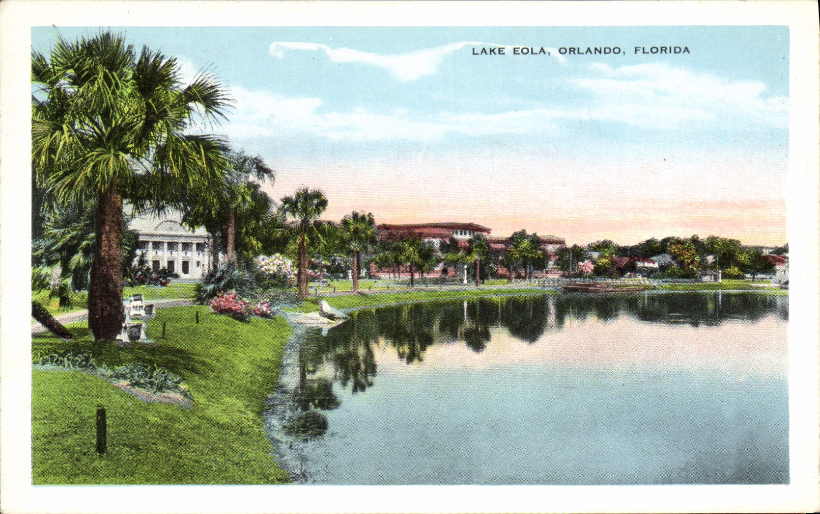 Lago Eola Orlando la Florida de la POSTAL de la VENDIMIA
