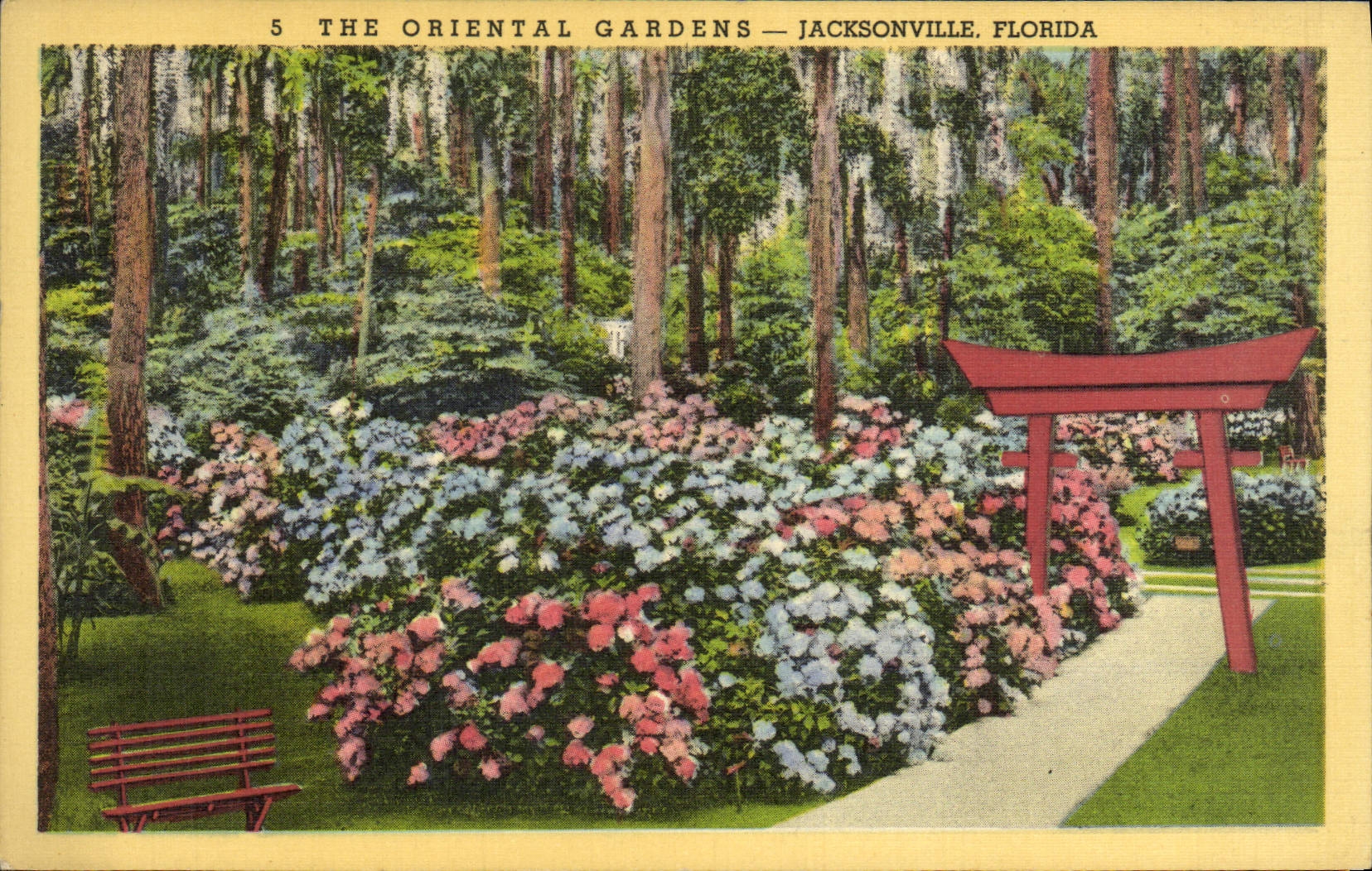 VINTAGE POSTCARD Eastern The Gardens Jacksonville Florida