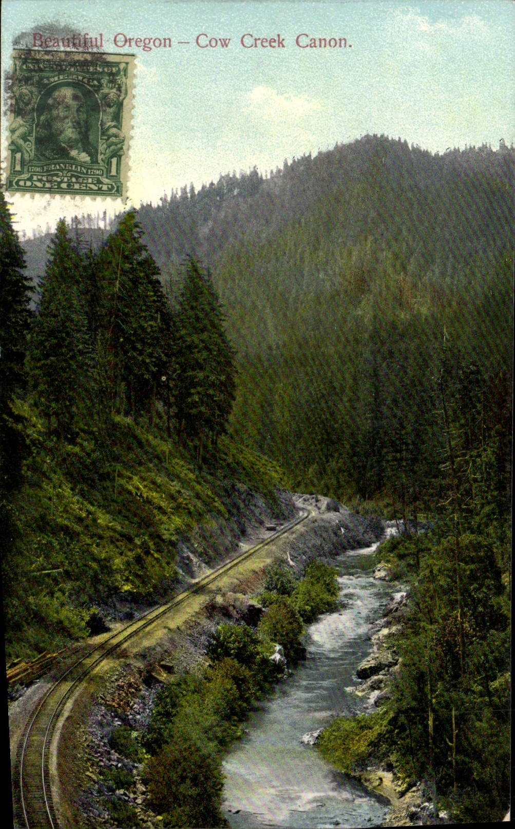 VINTAGE POSTCARD Beautiful Oregon Cow Creek Canon