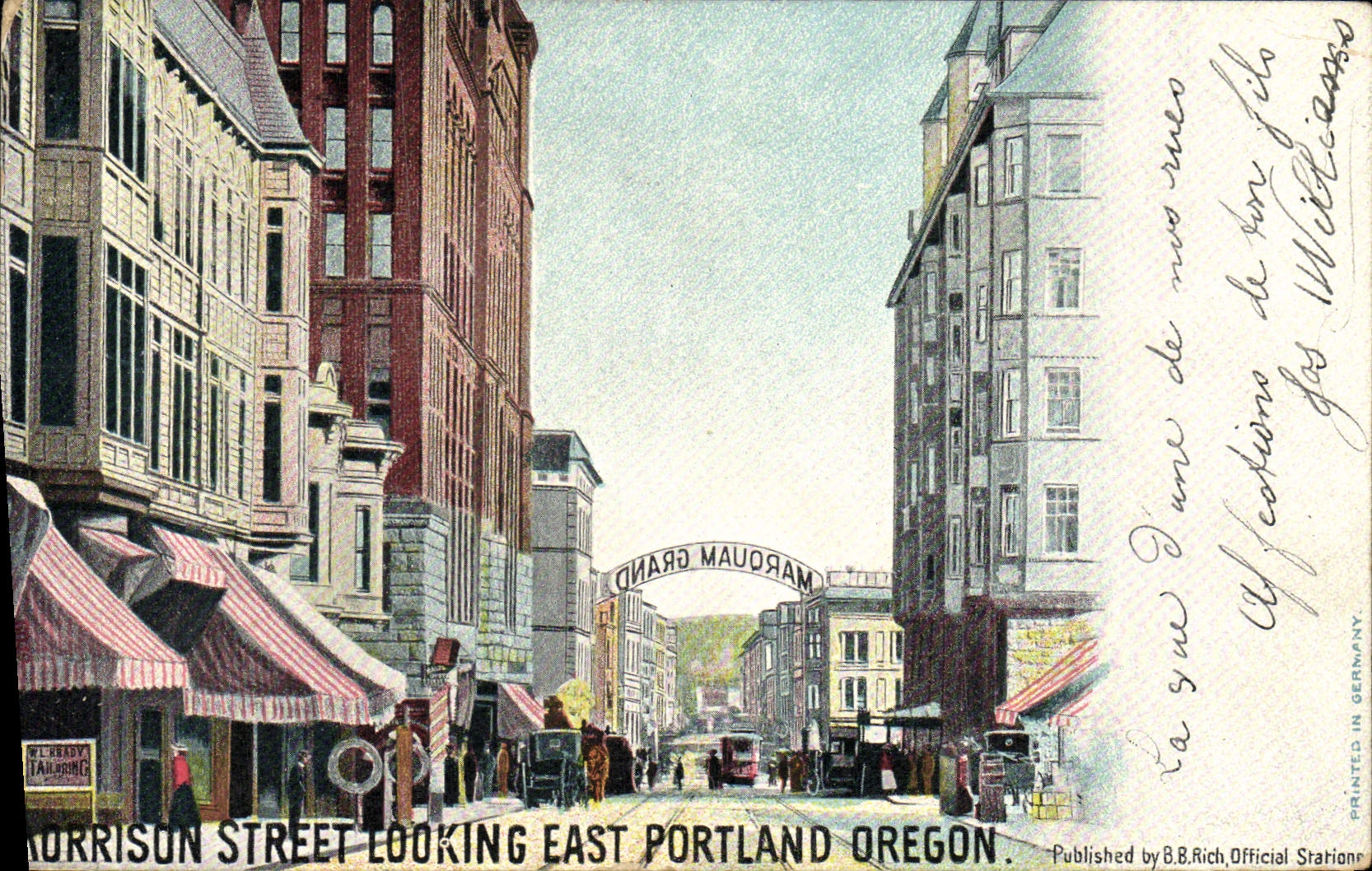 Calle de la POSTAL de la VENDIMIA que mira el cemento del este de Oregon Portland