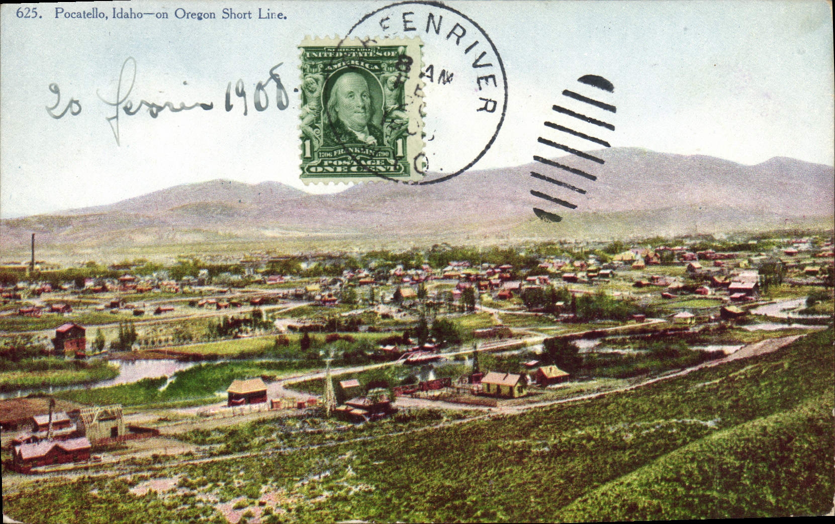 POSTAL Pocatello Idaho de la VENDIMIA una línea cortocircuitos de Oregon