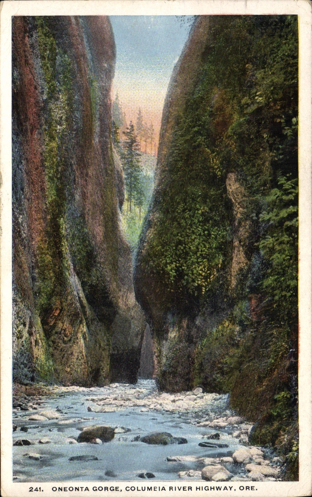 La POSTAL Oneonta de la VENDIMIA Gorges la carretera del mineral del río de Columeia