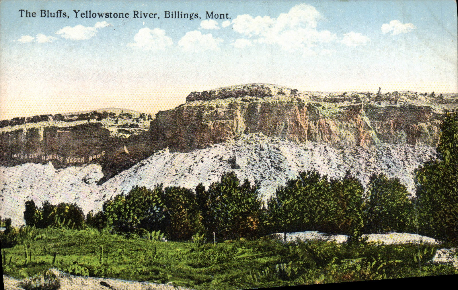 VINTAGE POSTCARD The Yellowstone Bluffs To rivet Billings Mount