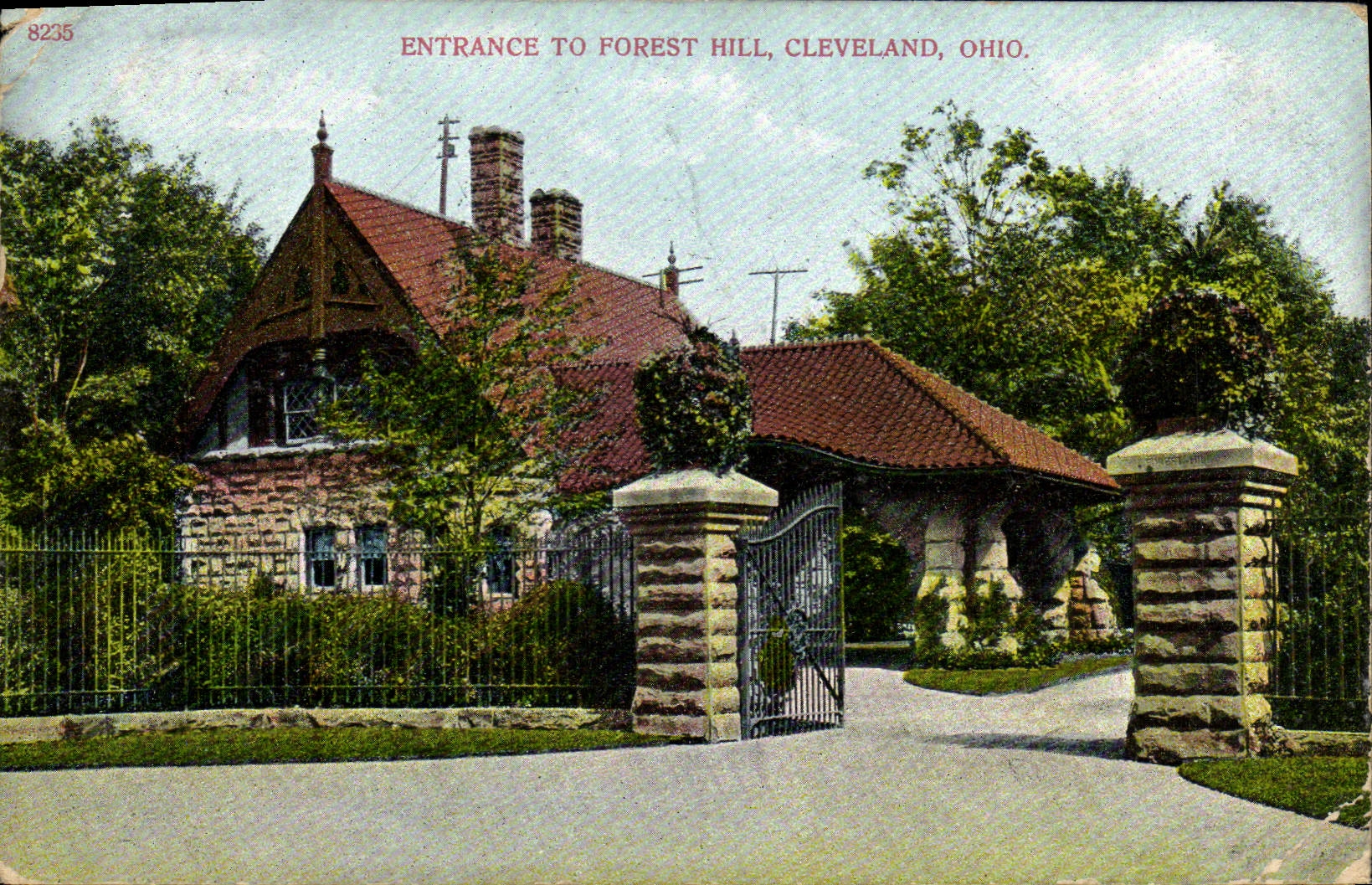 VINTAGE POSTCARD Fan-in To Forest Hill Cleveland Ohio