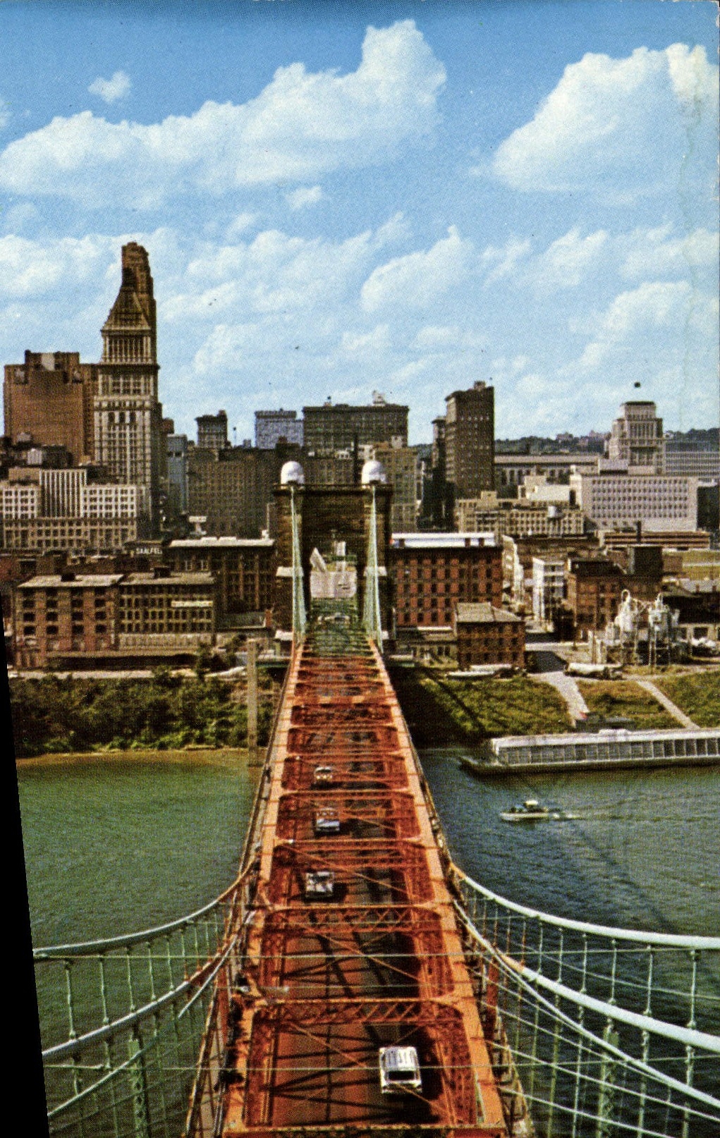 VINTAGE POSTCARD Suspension Bridge Cincinnati Ohio