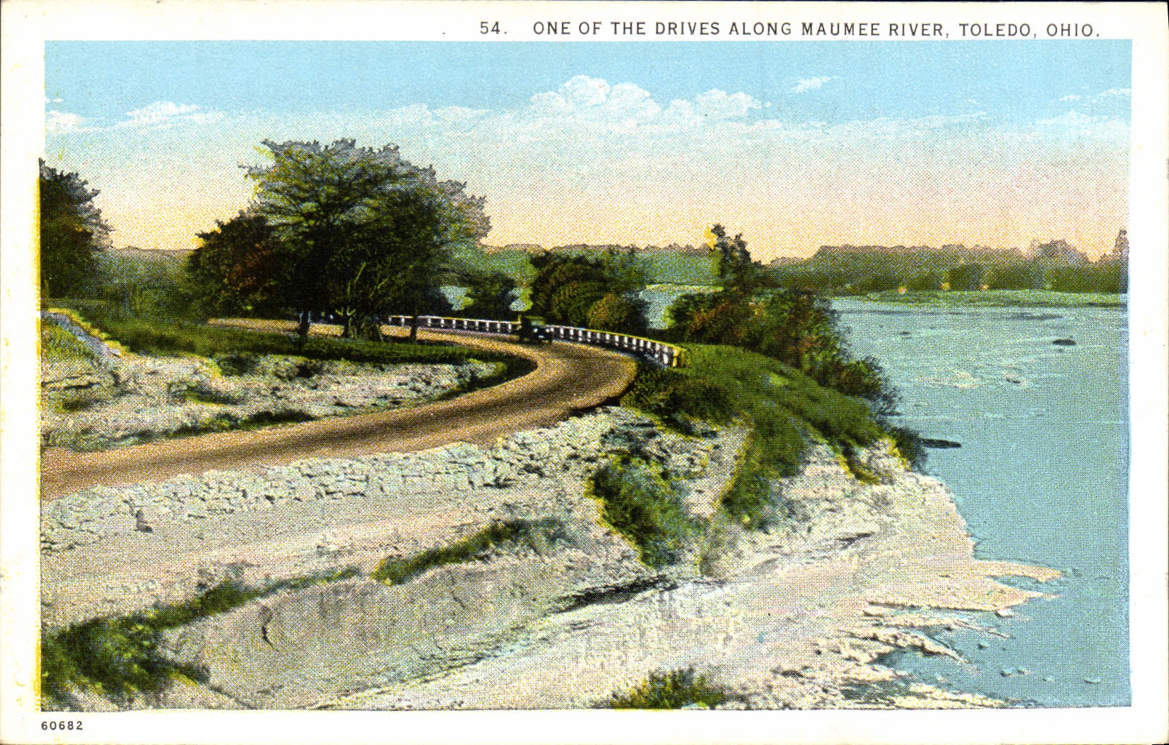 VINTAGE POSTCARD One Off The Drivers Along Maumee To rivet Toledo Ohio