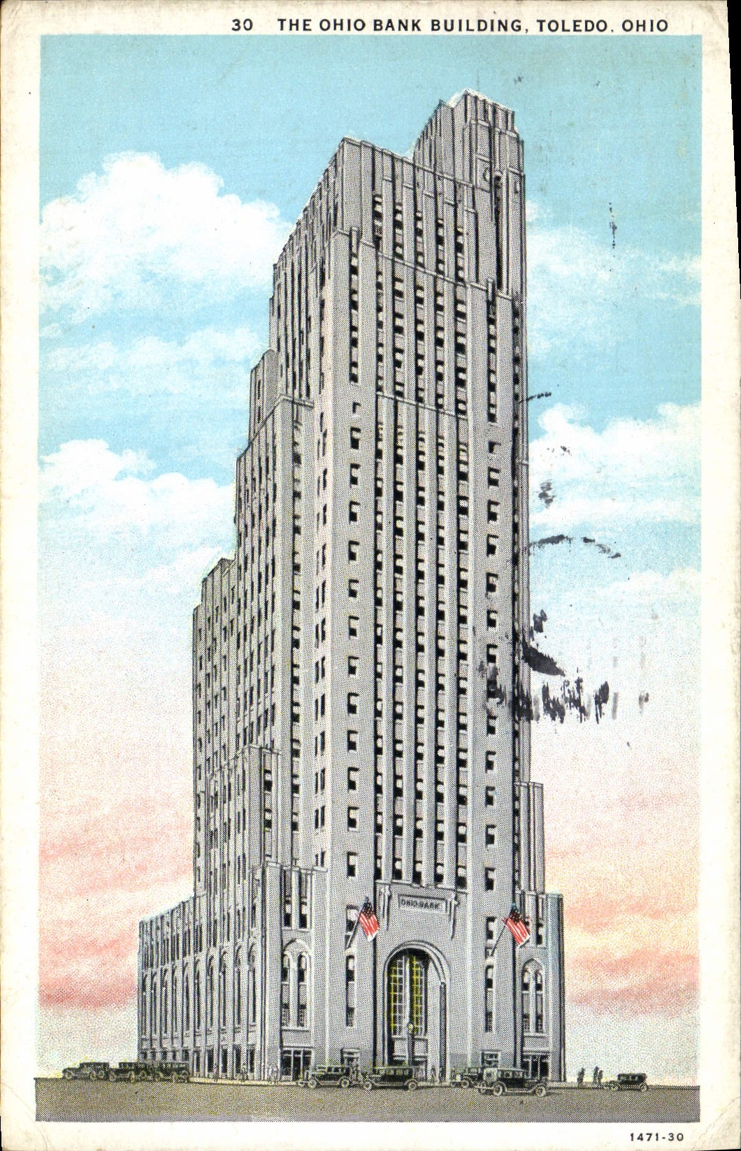 VINTAGE POSTCARD The Ohio Bank Building Toledo Ohio