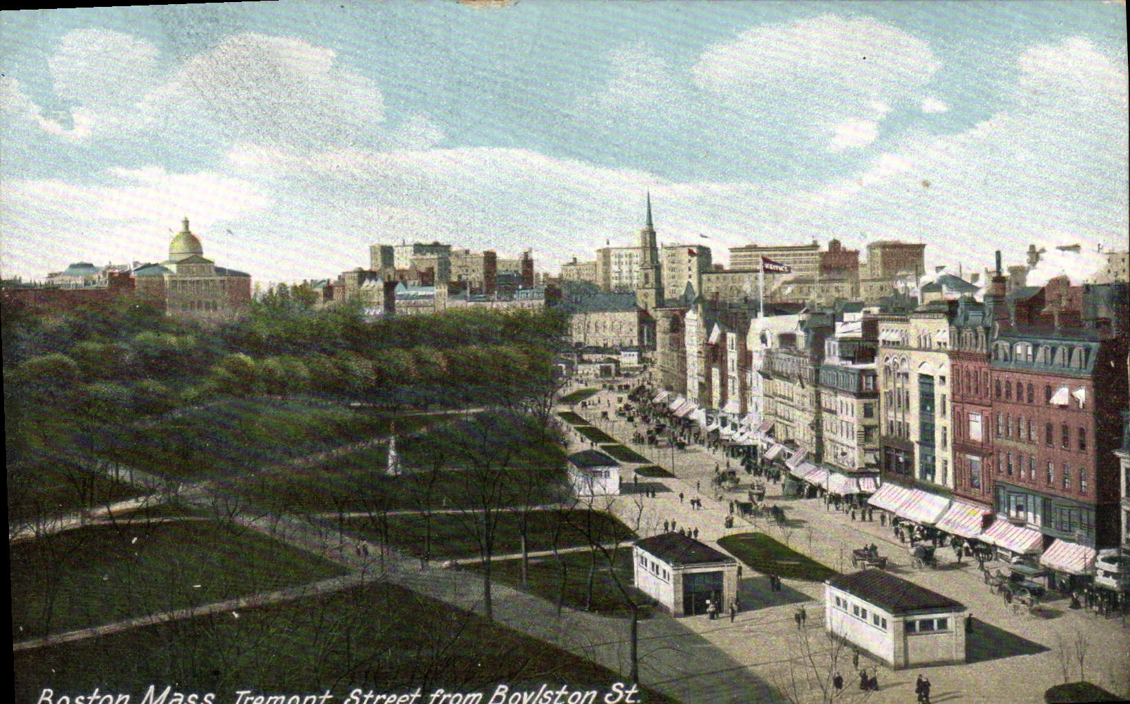 VINTAGE POSTCARD Boston Farmhouse Tromont Street From Boylston St
