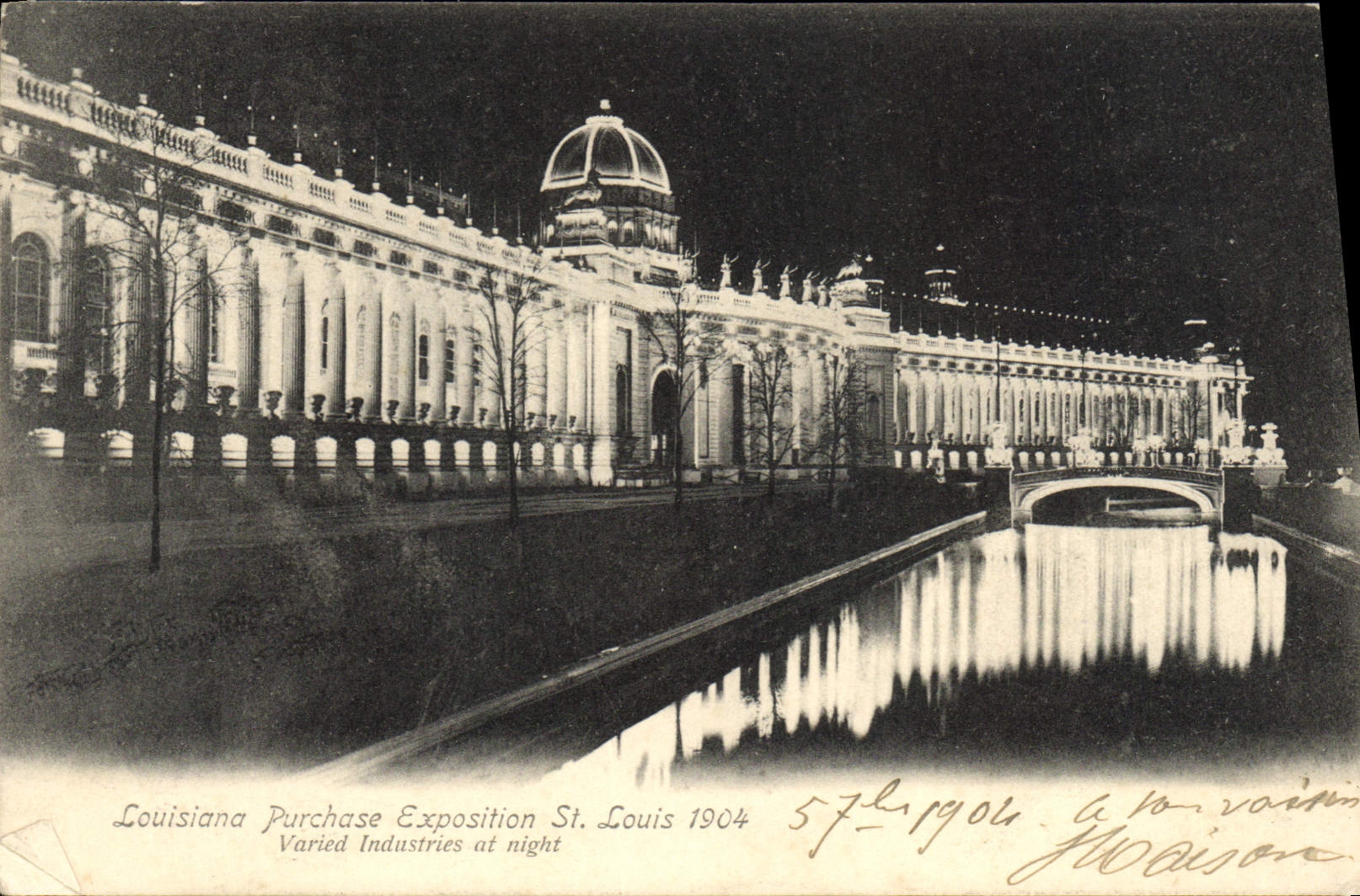 VINTAGE POSTCARD Louisiana Purchase Fair St Louis 1904 Varied Industries At Night