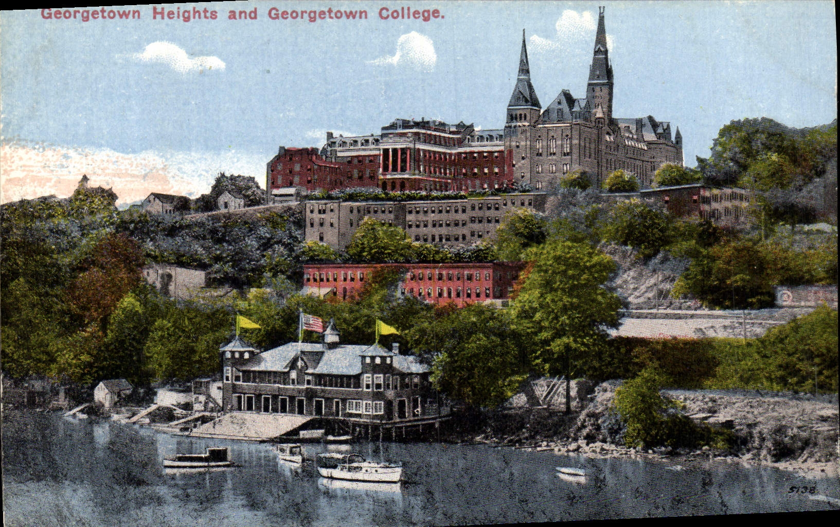 Universidad de las alturas de Georgetown de la POSTAL de la VENDIMIA y de Georgetown Washigton