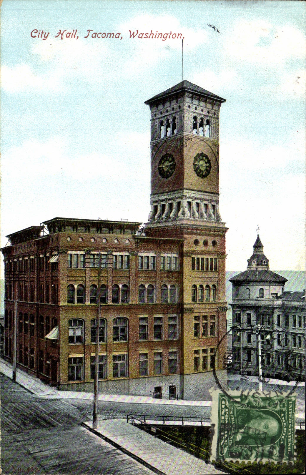 VINTAGE POSTCARD City Hail Tacoma Washington